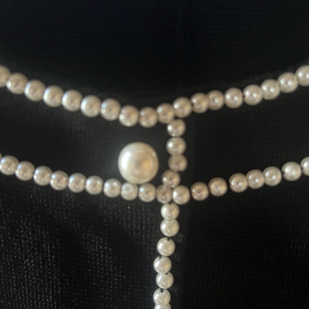 Elie Tahari Leona pearl embellished sweater dress - Picture 6 of 10